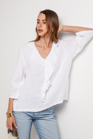 Top de lino - Blanco