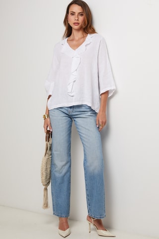 Top de lino - Blanco