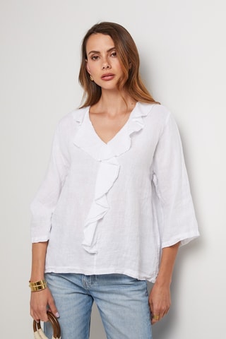Top de lino - Blanco