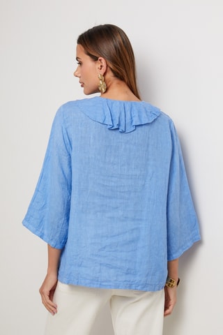 Top de lino - Azul