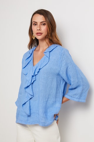 Top de lino - Azul