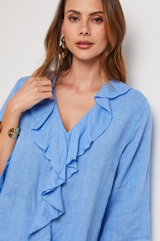 Top de lino - Azul