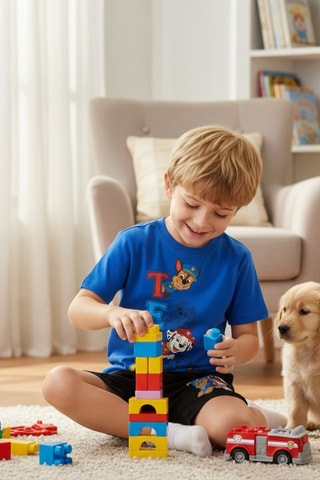 T-shirt en Short Paw Patrol - Marineblauw