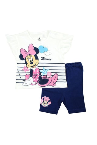 Conjunto de 2 prendas Minnie Disney - Blanco y azul marino - Blanco y azul