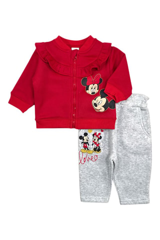Sudadera y pantalón polares Minnie y Mickey Disney  - Negro, rojo y amarillo