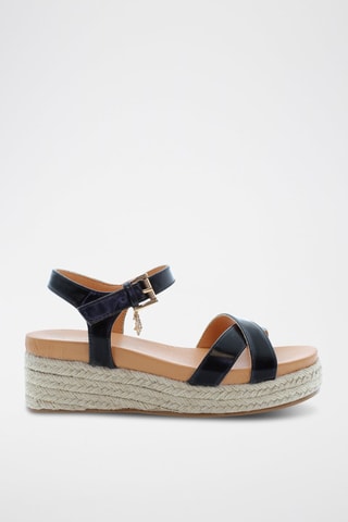 Sandalias de cuña Astrid - Negro y beige