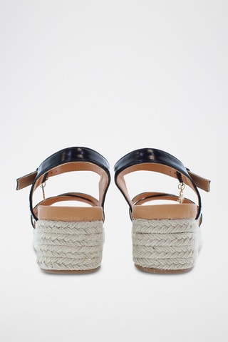 Sandalias de cuña Astrid - Negro y beige