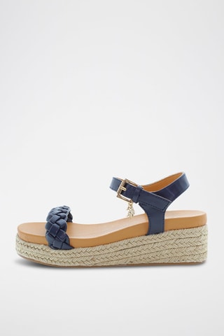 Sandalias de cuña Astrid - Beige y azul