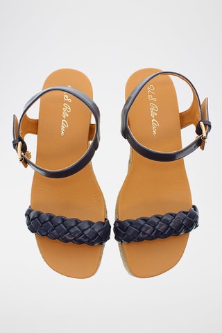 Sandalias de cuña Astrid - Beige y azul