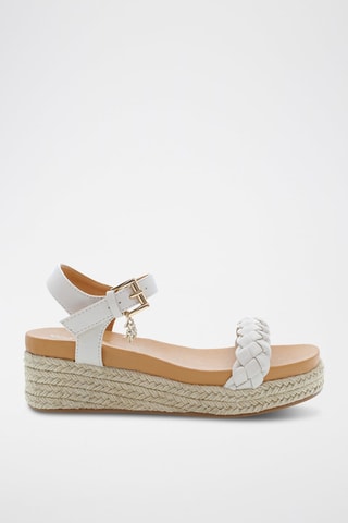Sandalias de cuña Astrid - Beige y gris