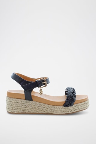 Sandalias de cuña Astrid - Negro y beige