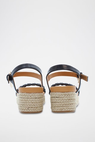 Sandalias de cuña Astrid - Negro y beige