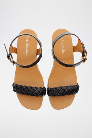 Sandalias de cuña Astrid - Negro y beige