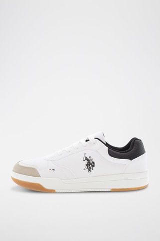 Zapatillas de piel Steve - Blanco y negro