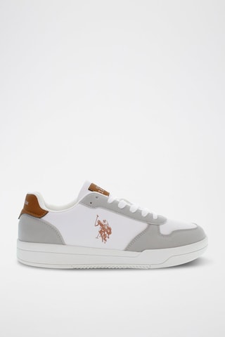 Zapatillas de piel Steve - Blanco y marrón