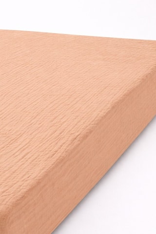 2 draps-housse en gaze de coton - Blanc et saumon