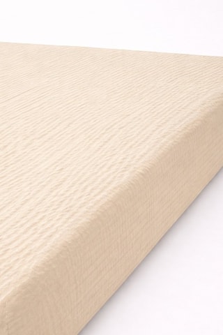 2 draps-housses en gaze de coton - Vert d'eau et beige