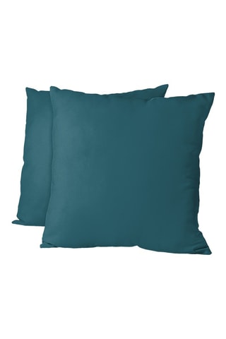 2 taies d'oreiller - Bleu canard - 63 x 63 cm