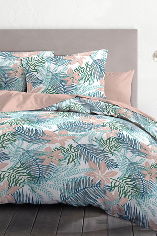 Parure de couette en coton 57 fils/cm² Amazonie - Vert et beige