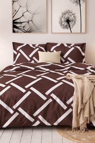 Parure de couette en coton 57 fils/cm² Soleara - Marron