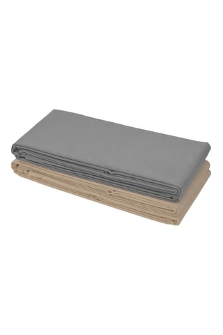 2 draps plats en coton - 57 fils/cm² - Gris