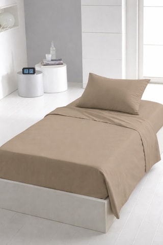 2 draps plats en coton - 57 fils/cm² - Gris