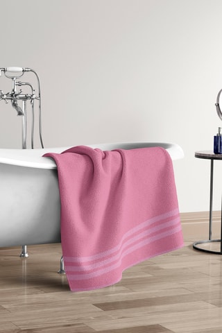 2 draps de douche Le temps d'un bain - Rose poudré - 70 x 140 cm