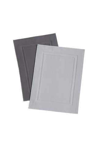 2 tapis de bain - Gris - 60 x 90 cm
