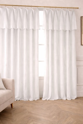 Parure de couette et rideau en gaze de coton La Sultane - Blanc