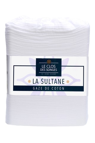 Parure de couette et rideau en gaze de coton La Sultane - Blanc