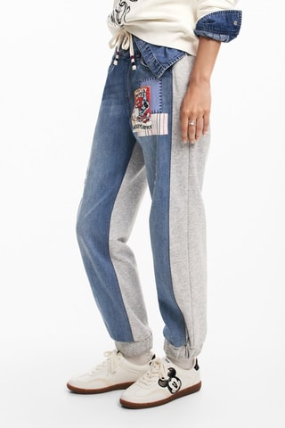 Jogging taille haute Mickey Disney - Gris clair chiné