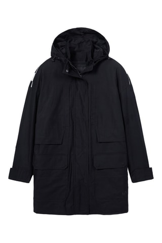Parka regular à capuche - Noir