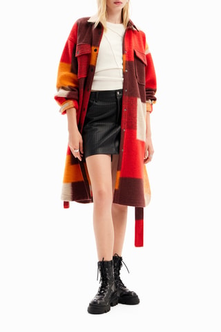 Manteau oversize en laine - Rouge