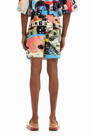 Short de bain - Ciel et noir