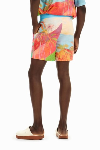 Short de bain - Ciel et orange