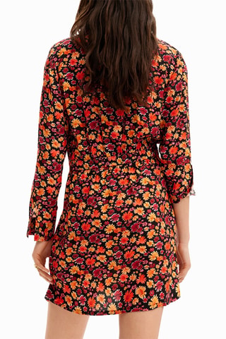 Robe chemise - Rouge et orange