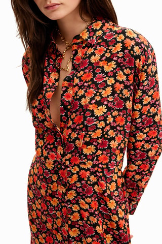 Robe chemise - Rouge et orange