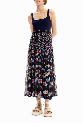 Robe midi - Bleu marine