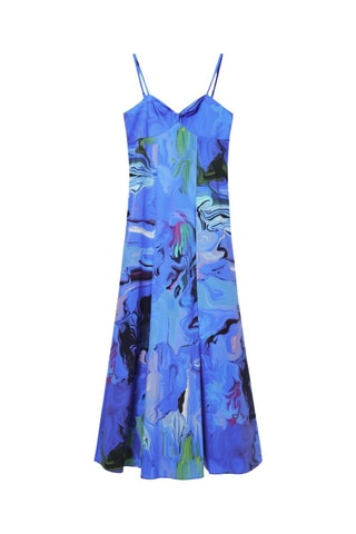 Robe midi - Bleu