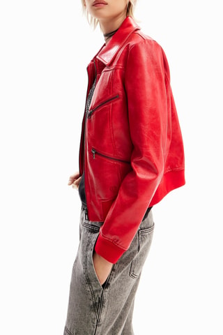 Blouson biker - Rouge