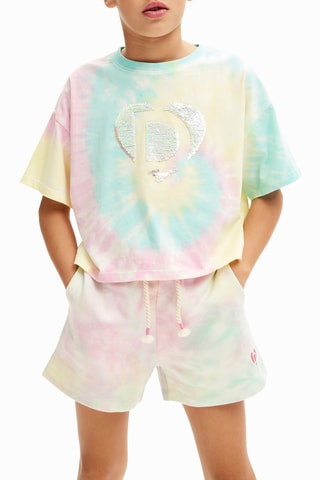 Short tie and dye - Blanc et rose