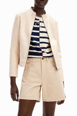 Short en jean - Beige