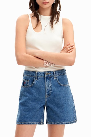 Short en jean - Bleu foncé