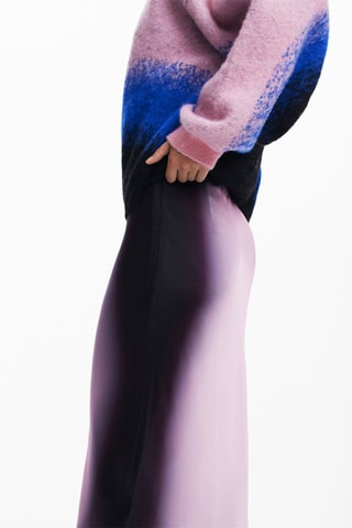Jupe midi dip and dye - Rose