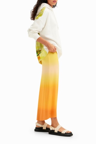 Jupe longue dip and dye - Orange