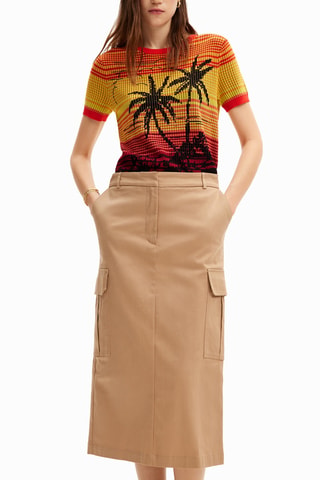 Jupe midi - Beige
