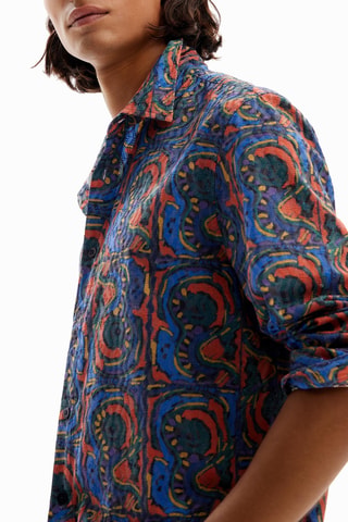 Chemise - Bleu et orange