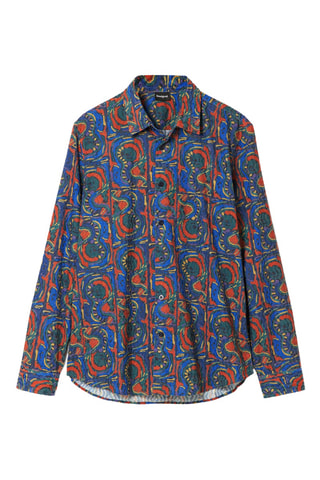 Chemise - Bleu et orange