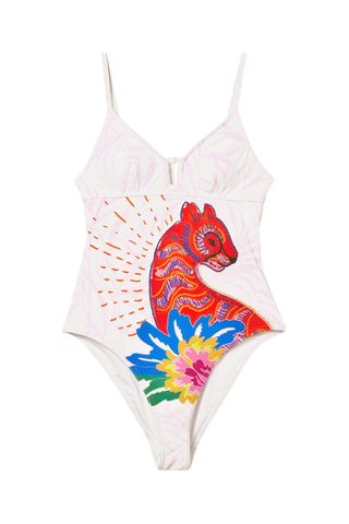 Maillot 1 pièce - Blanc et rouge