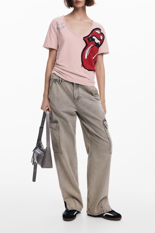 T-shirt Rolling Stones - Rose
